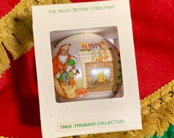 Vintage 1979 Hallmark Satin Christmas Ornament Night Before Christmas VGC