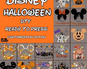 Disney Halloween DTF Transfer, Mickey and Minnie Mouse Designs, Ready to Press