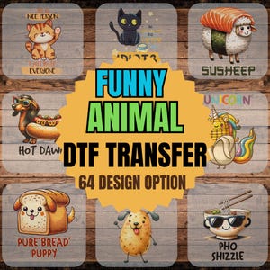 Funny Animals DTF Transfers,  Trendy Animal Prints, Retro Animal Graphic, Funny Shirt Dtf Ready For Press, Sarcastic Animal Lovers Dtf
