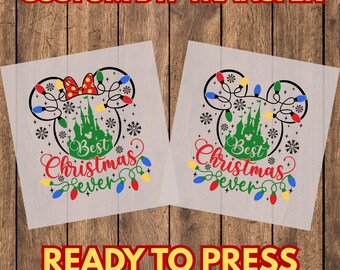 Christmas Castle Mouse DTF Transfer, Ready to Press Holiday Apparel Print, Festive Theme Heat Transfer