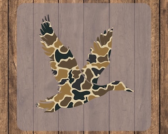 Camo Duck Silhouette DTF Transfer,Patriotic Camo Deer Hunting Transfer,Waterfowl Hunter's Design,Direct to Film Transfer Camo Ready to Press