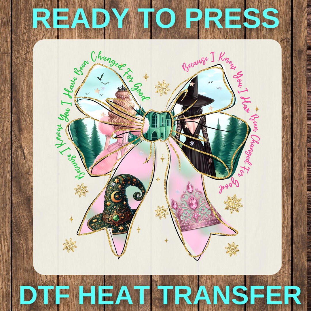 Wicked Musical Dtf Ready for Press, Wicked Coquette Bow DTF Transfer ...