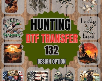 Hunting DTF Transfer Ready to Press, Duck Deer Hunter Shirt Design Heat Transfer, Camo Bow Gang