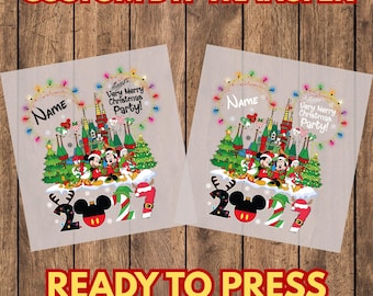 Personalized Christmas Castle DTF Transfer, Holiday Mouse Character Ready to Press Heat Transfer Print