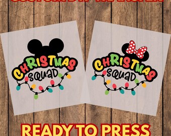 Christmas Squad DTF Transfer, Mouse Ears Holiday Heat Press Print, Ready to Press Apparel Design