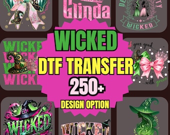 Wicked Green Pink Ready Press DTF Movie Musical Apparel
