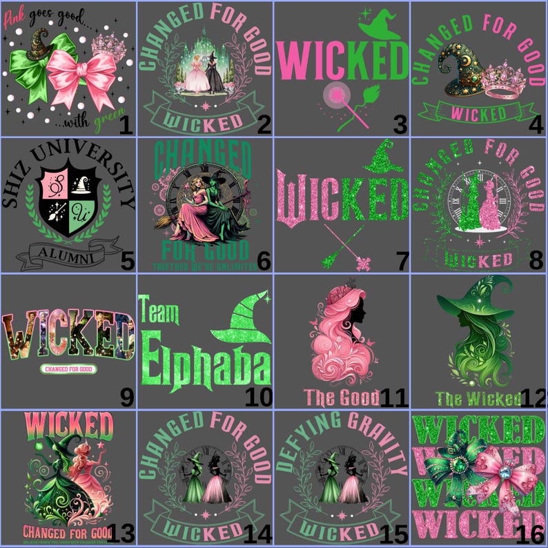 Wicked Green Pink Ready Press DTF Movie Musical Apparel - Etsy