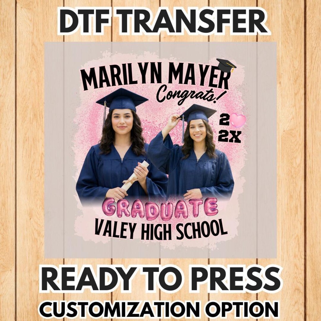 Graduate Transfer Custom High School Graduate Dtf Transfer, Personalized Graduation Heat ...