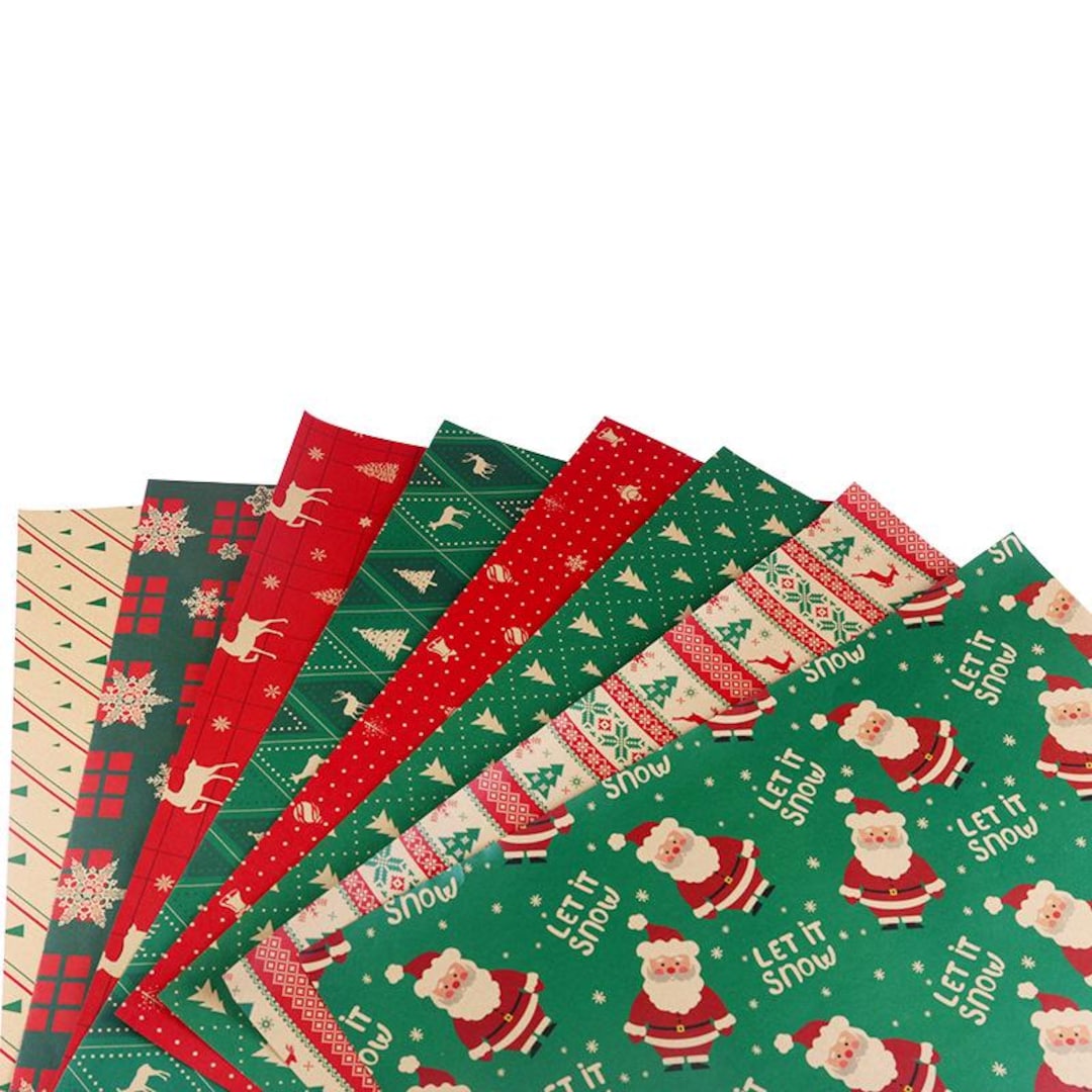 Festive Christmas Gift Wrapping Paper With Tissue & Bows, Eco-friendly ...