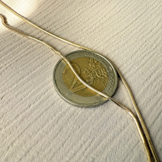 14Kソリッドゴールドスネークチェーンネックレス、本物の1mmの繊細な