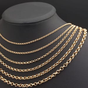 Dicke Rolo-Kette für Männer, Herrengoldschmuck, Gold-Charm-Kette, Sommer-Gold-Fußkettchen, klobige Rolo-Kette, mutige 14K Kette, Rolo-Gliederkette