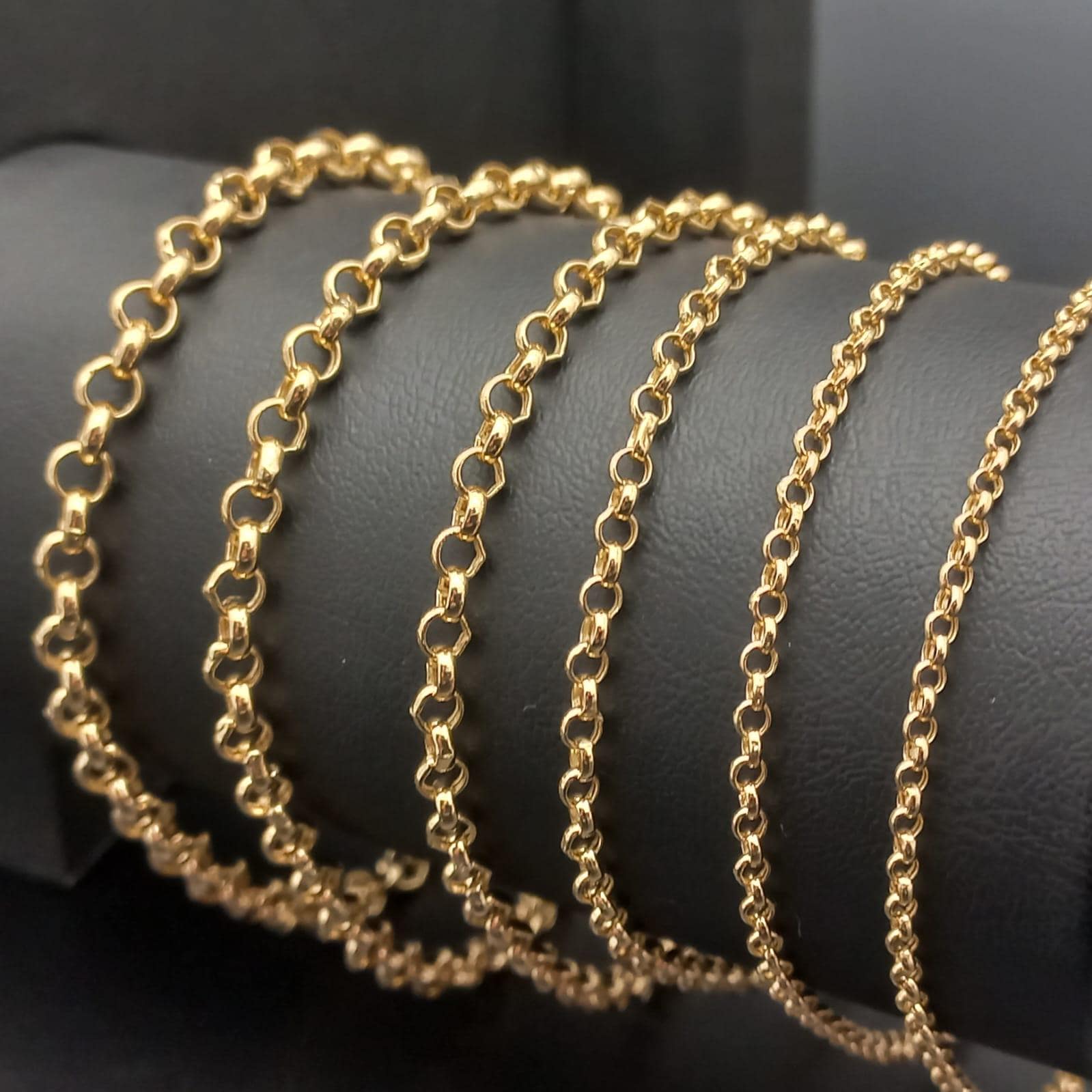 Bold 14K Gold Rolo Chain for Men | Chunky Link Bracelet or Anklet | Thick Gold Charm Chain | Summer Statement Jewelry
