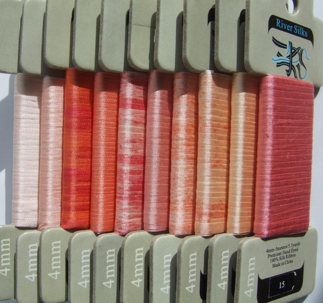 Apricots and Corals 4mm Silk Ribbon Etsy UK