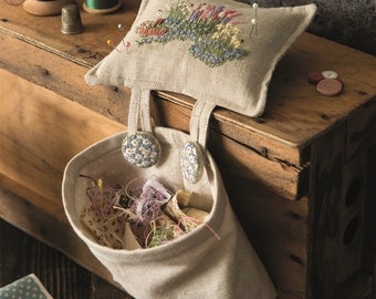 ETSY'S PICK! Embroidered Country Gardens – Thread Catcher – Full kit