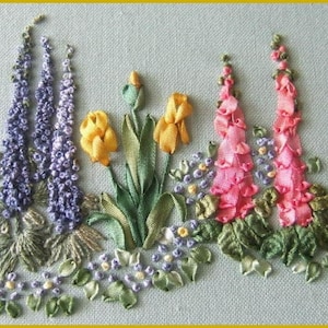 Silk Ribbon Spring Garden - Pattern & Print - Ribbons and threads NOT included