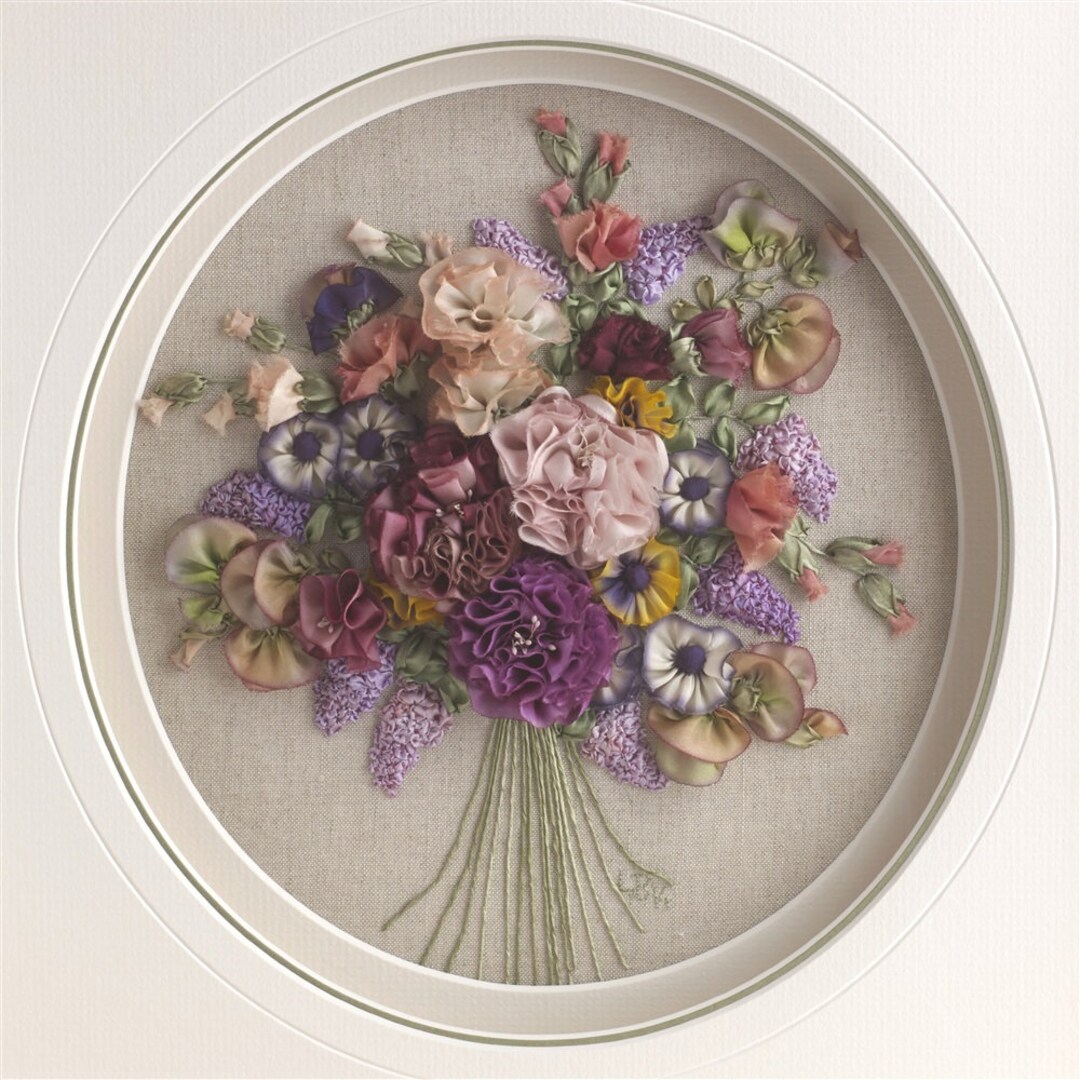Bouquet De Fleurs – Silk Ribbon Pattern & Print - Ribbons and Threads ...