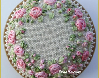 PDF - PP13 Roses & Pearls Pincushion Embroidery Pattern [Digital Download]