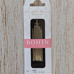 Bohin-nålar – Milliners storlek 3-9 Blandat paket