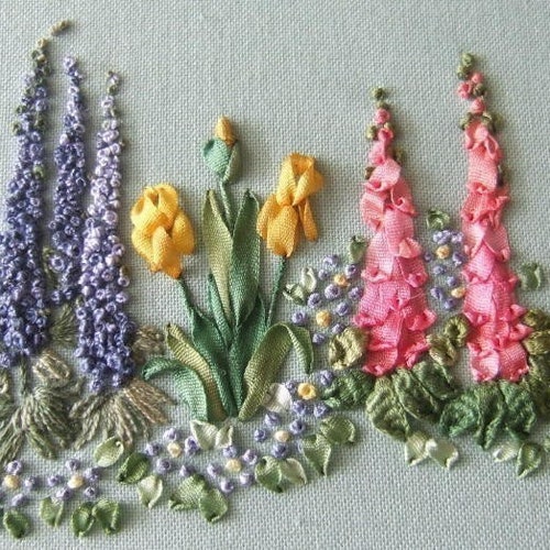 Ribbon Embroidery Full Kit Silk Ribbon Embroidery Flower - Etsy