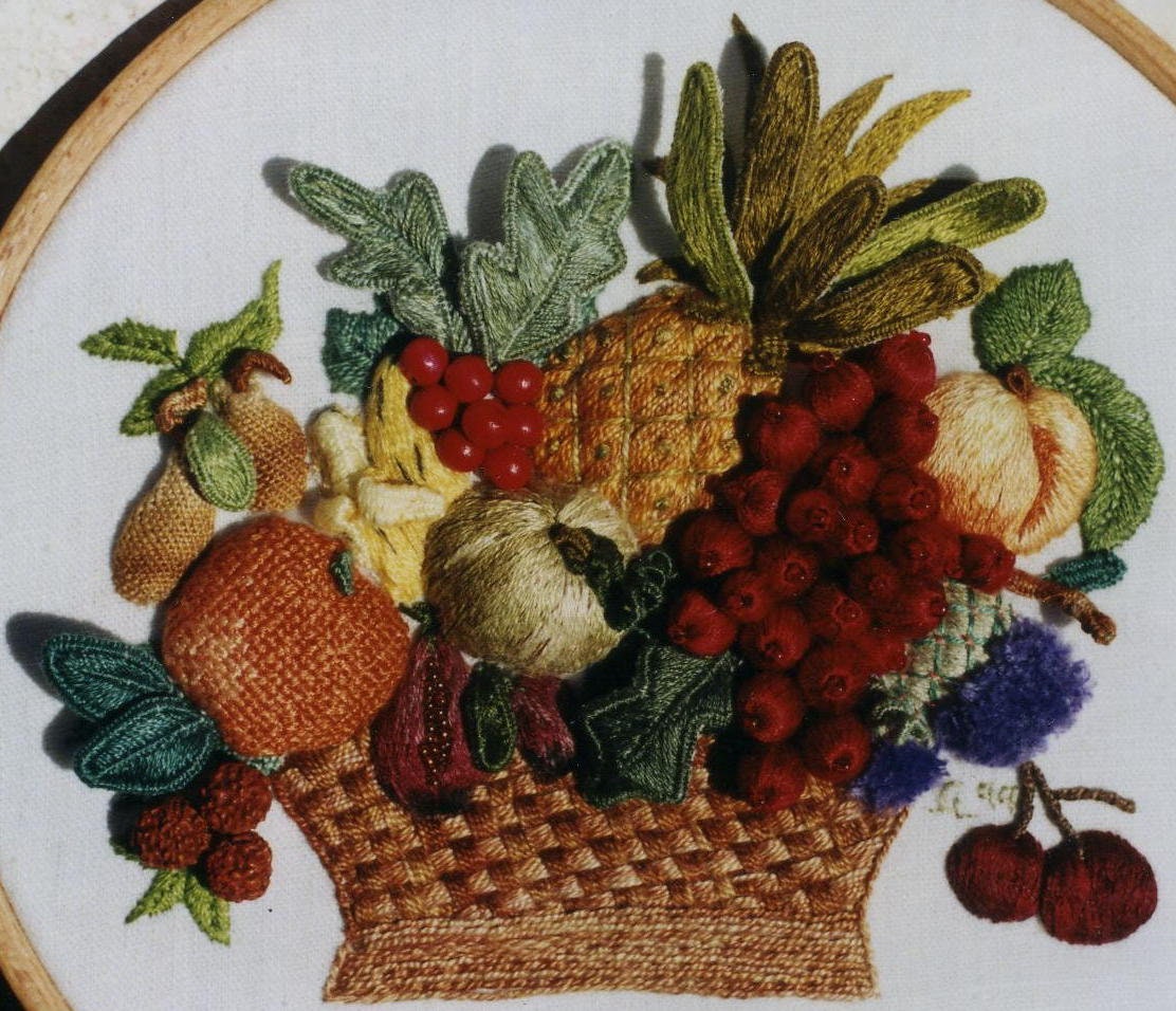 PDF - Basket of Fruit, Stumpwork Embroidery Pattern [digital Download ...