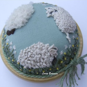 PP10 Counting Sheep Pincushion Pattern & Print Threads and pincushion base NOT included image 2