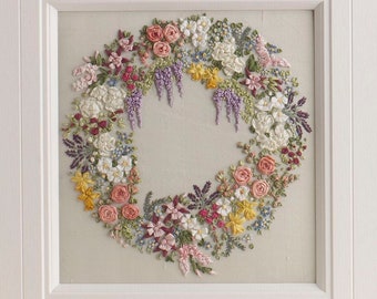 Silk Ribbon Kit - Large Garland of Flowers