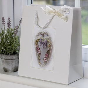 Silk Ribbon Embroidery - Roses & Wisteria Heart Victorian Scissor keeper - Silk ribbon full kit image 4