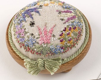 PDF - PP05 Herbaceous Borders Pincushion - PDF pattern and instructions