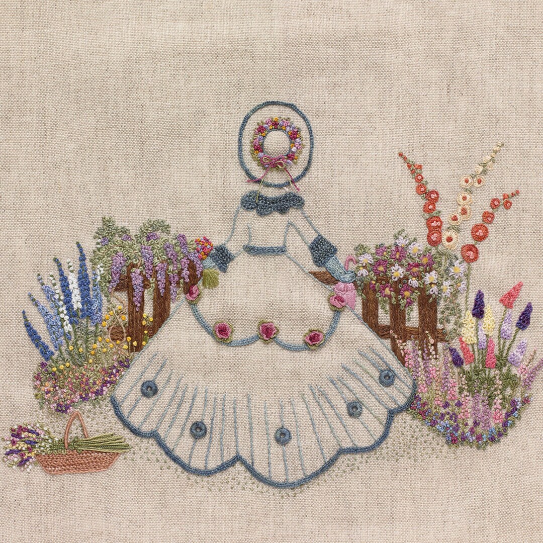 Embroidered Country Gardens Vintage Gardener Picture for Etsy
