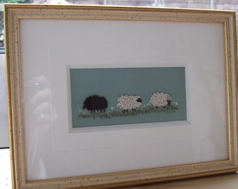 Stumpwork Embroidery kit - Counting Sheep