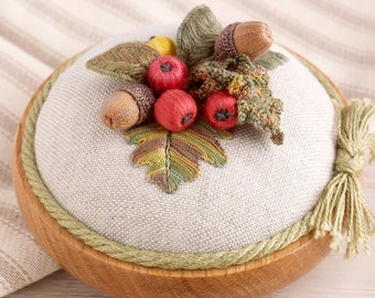 ETSY'S PICK! PP19 Berries for the Birds – Pattern & Print - Threads and pincushion base NOT included