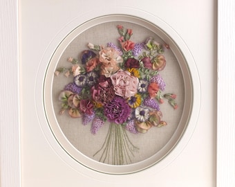 Silk Ribbon Embroidery - Bouquet de Fleurs - Full kit