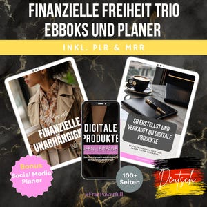 Financial Freedom Trio Bundle Faceless Digital Marketing passive income Master Resell Rights PLR MRR earn online ebook german