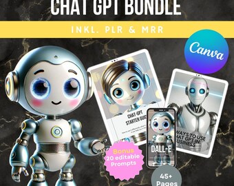 Chat GPT Beginner Guide AI Bundle AI Content Creator digital marketers Canva Template Digital Marketing Master Resell Rights English plr
