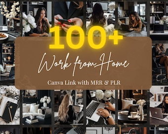 100+ Work from Home Stock Photo MRR PLR Faceless Digital Marketing Master Resell Rights Aesthetic Luxury black images woman Stock images
