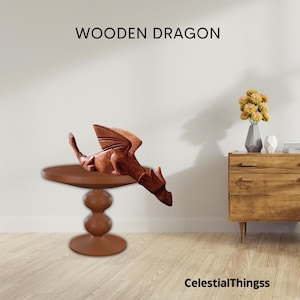 Large/Small Wooden Dragon,carved to High quality and then finished with a soft Beeswax Polish.