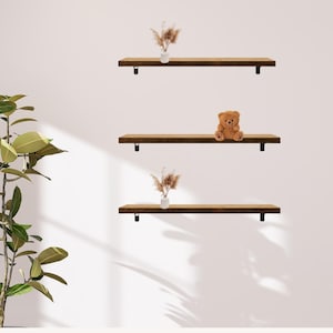Scaffold Board Shelves - Handcrafted Rustic Shelf with Brackets Home decor Wooden Wall Shelf Rustic Style