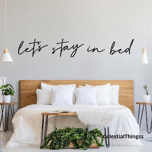 Let&#39;s Stay in Bed, Metal Sign, Metal Wall Decoration, Metal Art, Wall Hangings, Quote Wall Art, Metal Sign, Wall Sign, Housewarming Gift