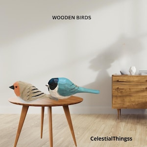 20 Styles Hand Made Wooden Bird Ornaments|Rustic Wood Bird Ornament | Hand-Carved Bird Figurine| Nature-Inspired Decor| Gift for Bird Lovers