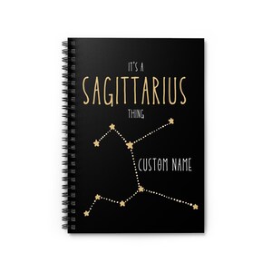 Sagittarius Zodiac Notebook, Personalized Name, Astrology Journal, Constellation Gift, Custom Planner, Horoscope Diary