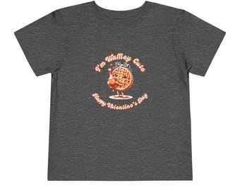T-shirt pour tout-petit, chemise Saint-Valentin, jolie chemise pour enfant, thème gaufre, haut à manches courtes, vêtements pour enfants, cadeau pour tout-petit