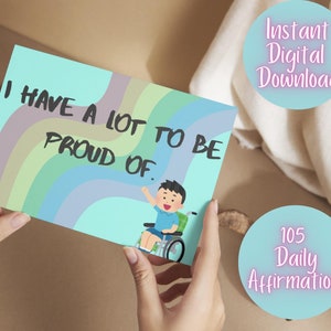 Kids Affirmation Cards Affirmation Prints Wheelchair Affirmation Cards Disability Affirmation Cards Printable Affirmations Digital Therapy
