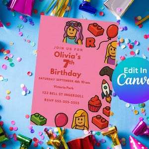 Girls Roblox Birthday Party Invitation, Roblox Digital Birthday Party Invitation, Roblox Birthday Party Invite, Printable Roblox Birthday