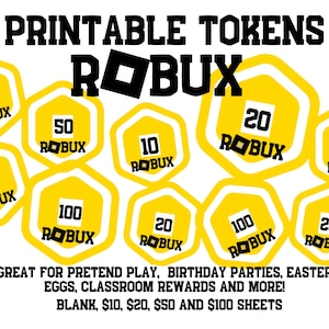 Roblox Printable Robux Coins, Pretend Play, Easter Egg filler, Robux Coin, Roblox Party Decor, Digital Download Coin, Play Money Robux Token