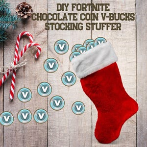 Fort Gaming Stocking Stuffer for Teens, Printable V-Bucks Fort Game, V-Bucks Chocolate Coin Labels, Fort Game Party Decor, Fort Gaming Party