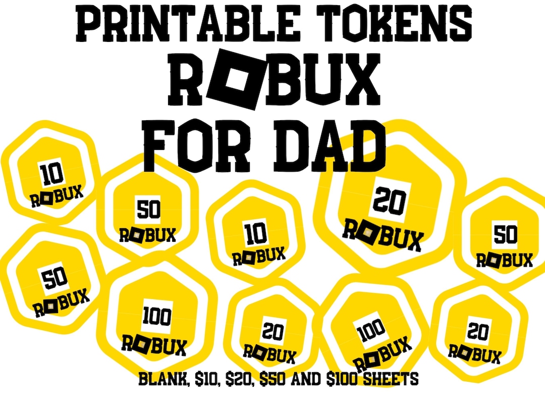 Printable Robux Coins: Father's Day Roblox Gift (digital Download) - Etsy