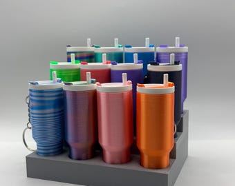 Mini Tumbler Chapstick Holder Keychain | 3D Printed Lip Balm Carrier | Cute Accessories for Bags and Backpacks | Fun Gift for Friends