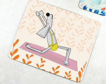 Yoga Placemat - Funny Placemat - Dog Placemat - Dog Lover Gift - Funny Gift - Happy Bright Placemat - Salutation Gift - Yoga Gift