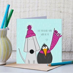 I really Like You Card - Love Card - Verjaardagskaart - Verjaardagskaart - Vriendschapskaart - Weimaraner Card - Parenkaart - Valentijnskaart