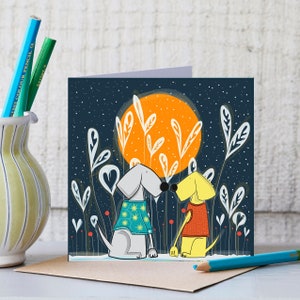 Cartão de Aniversário de Cachorro - Cartão de Aniversário - Feliz Aniversário - Cartão de Labrador - Arte de Cachorro - Cartão Weimaraner - Cartão Ilustrado - Cartão de Dia dos Namorados